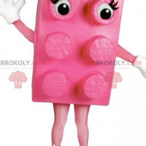 Pink Block maskot med smukke sko - Redbrokoly.com