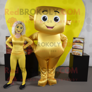 Gold Candy Box maskot drakt...