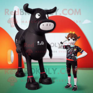 Black Jersey Cow mascotte...