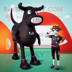 Black Jersey Cow maskot...