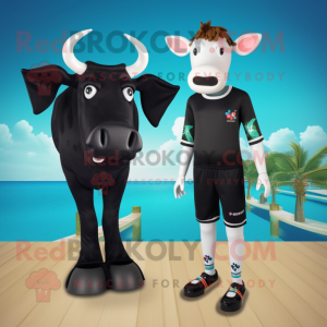 Black Jersey Cow maskot...