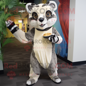 Cream Civet maskot kostume...