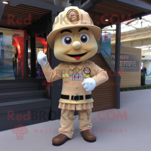 Tan Fire Fighter mascotte...