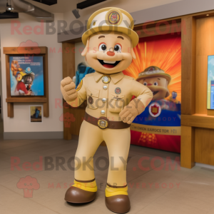 Tan Fire Fighter mascotte...