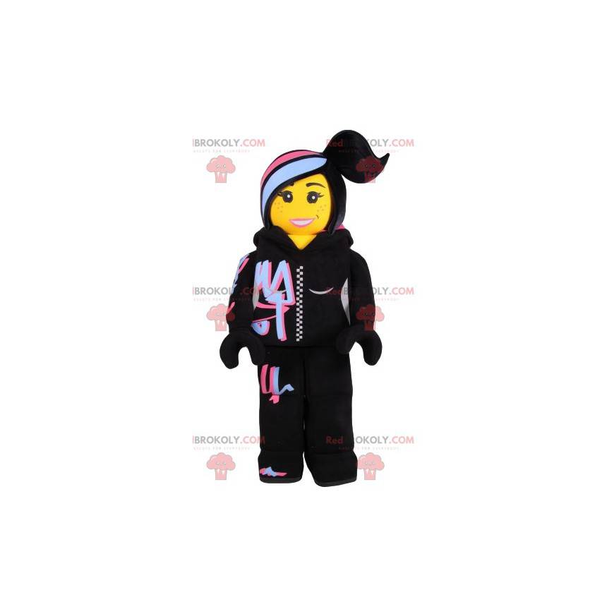 Mascotte playmobil de rappeuse en tenue de sport noire -