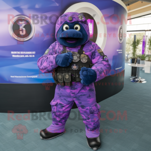 Purple Navy Seal mascotte...