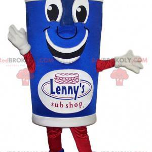 Mascotte de verre bleu et blanc souriant - Redbrokoly.com