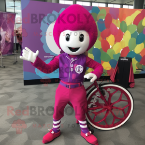 Magenta Unicyclist maskot...