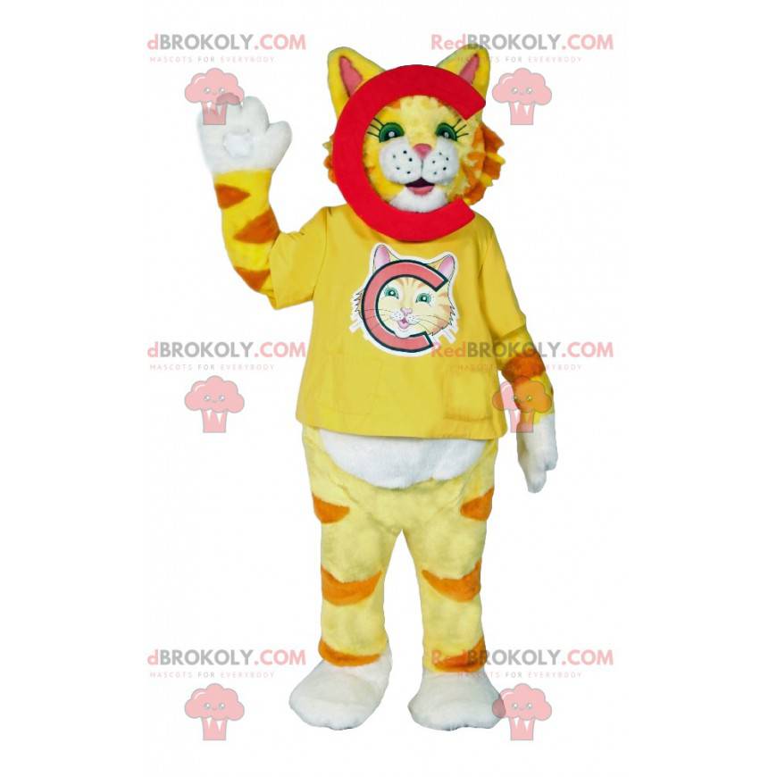 Super cute yellow cat mascot - Redbrokoly.com