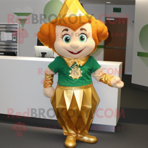 Goud Leprechaun mascotte...