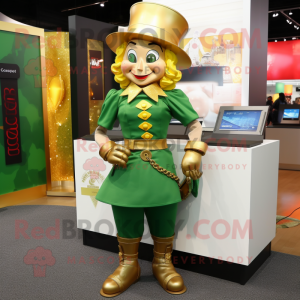 Goud Leprechaun mascotte...