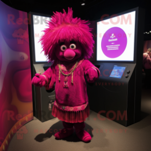 Magenta Chief mascot costume character dressed with a Cover-up and Rings