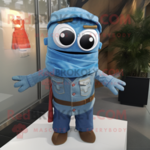 nan Gyro mascot costume character dressed with a Denim Shirt and Scarf clips