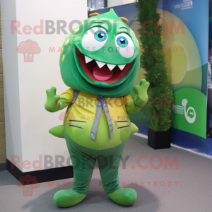 Groene Piranha mascotte...