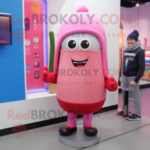 Roze Aglet mascotte kostuum...