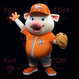 Orange Sow mascotte kostuum...