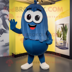 Navy Squash mascot costume character dressed with a Romper and Wraps