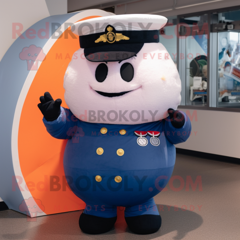 Navy Squash mascot costume character dressed with a Romper and Wraps