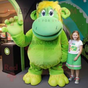 Lime Green Mammoth mascotte...