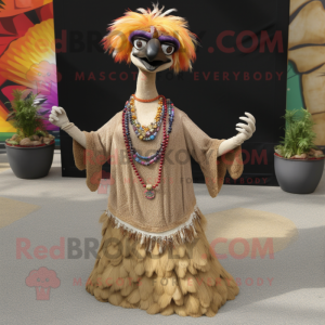 Tan Emu maskot kostume...