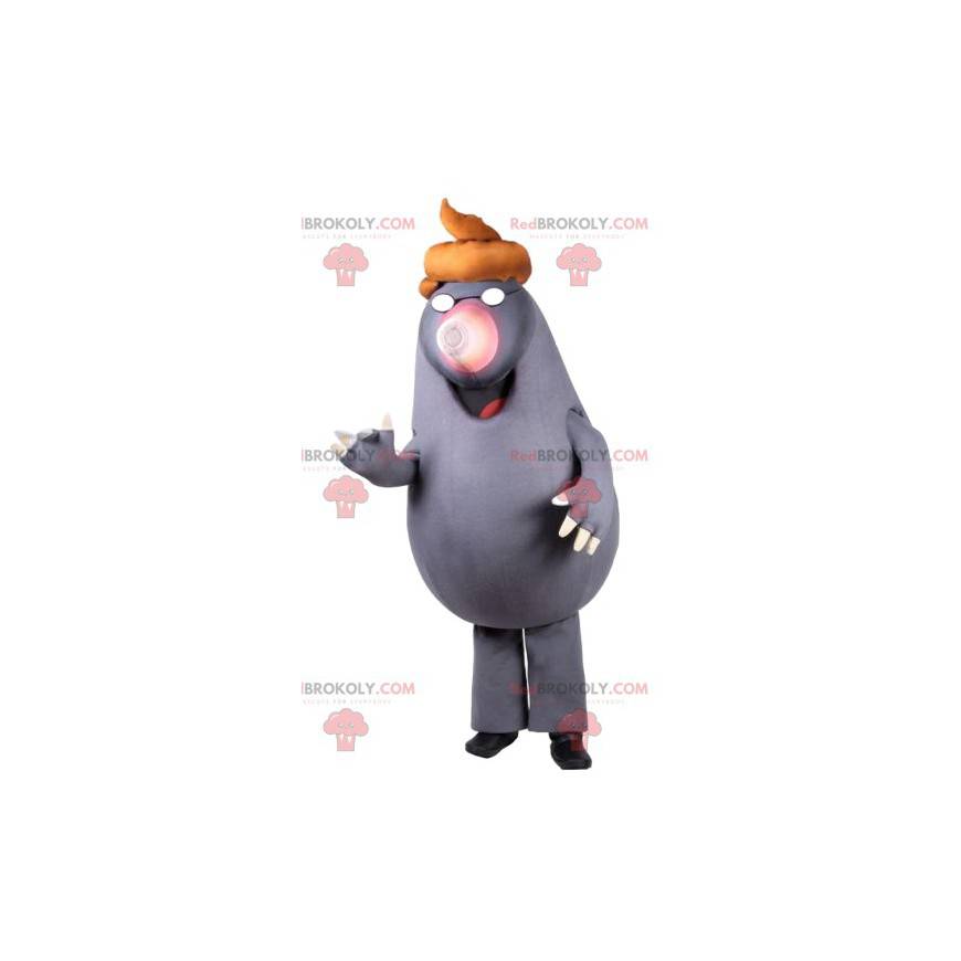 Maskottchen grauer Maulwurf mit einem schönen Turban. Maskottchen grauer Maulwurf mit einem schönen Turban.