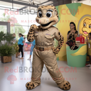 Brown Anaconda mascot costume character dressed with a Mom Jeans and Bracelet watches