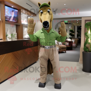 Olive Horse maskot drakt...