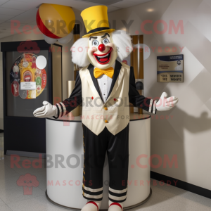 Cream Clown mascot costume character dressed with a Tuxedo and Headbands