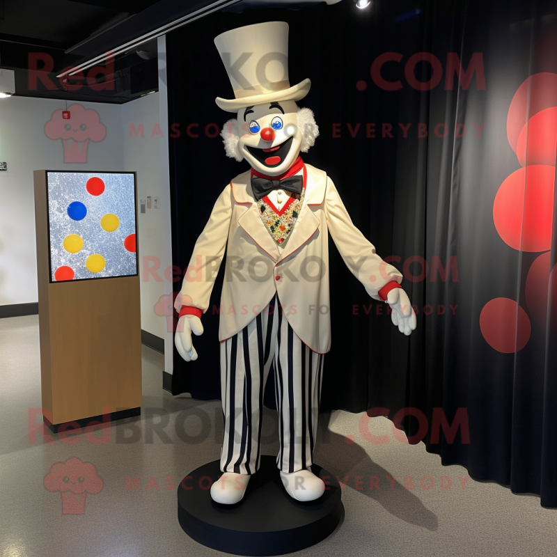 Cream Clown mascot costume character dressed with a Tuxedo and Headbands