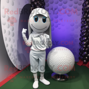 Sølv golfbold maskot...