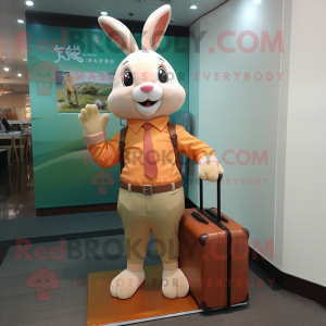 Peach Rabbit maskot kostym...