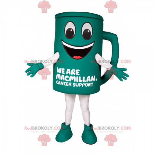 Mascot green coffee cup. Coffee cup costume - Redbrokoly.com