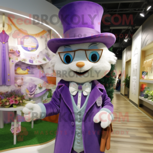 Lavender Pendant mascot costume character dressed with a Coat and Brooches