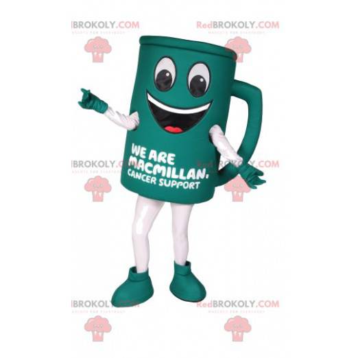 Mascot green coffee cup. Coffee cup costume - Redbrokoly.com