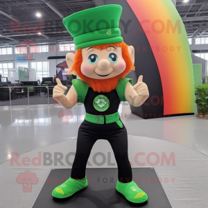 nan Leprechaun Hat mascot costume character dressed with a Yoga Pants and Rings