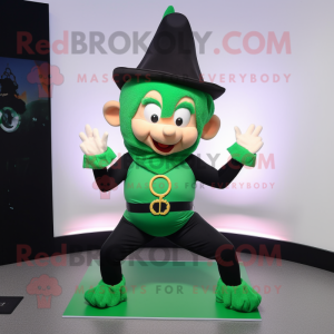 nan Leprechaun Hat mascot costume character dressed with a Yoga Pants and Rings