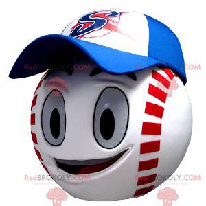 Head mascot in the shape of a giant baseball - Redbrokoly.com