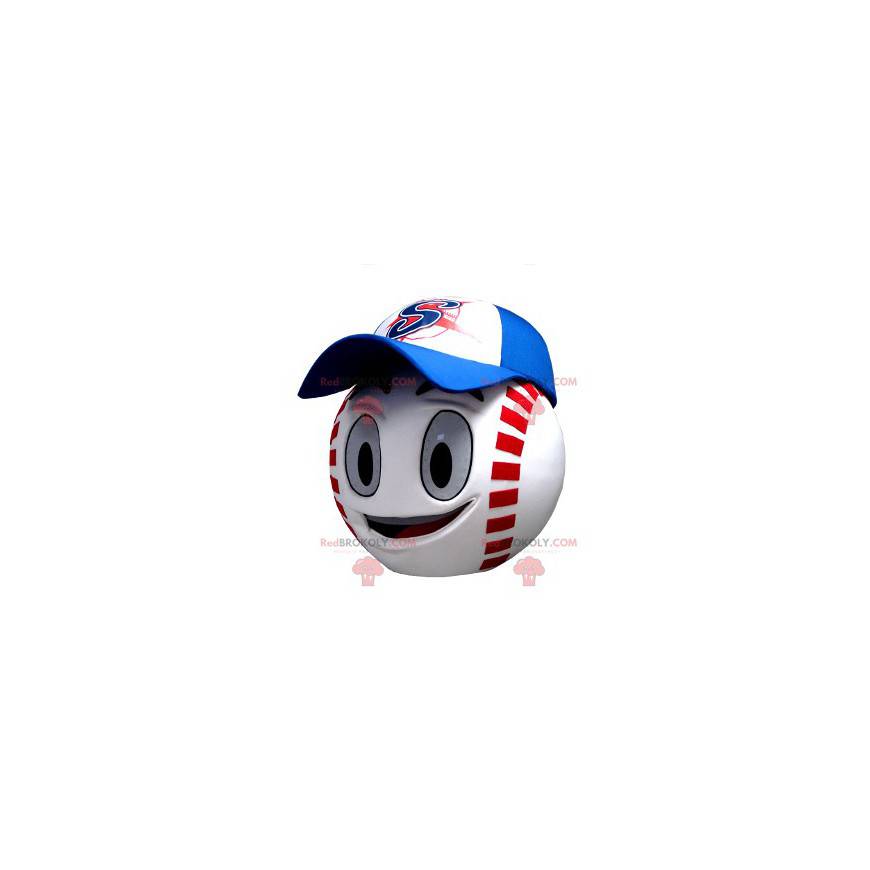 Mascota de cabeza en forma de pelota de béisbol gigante -