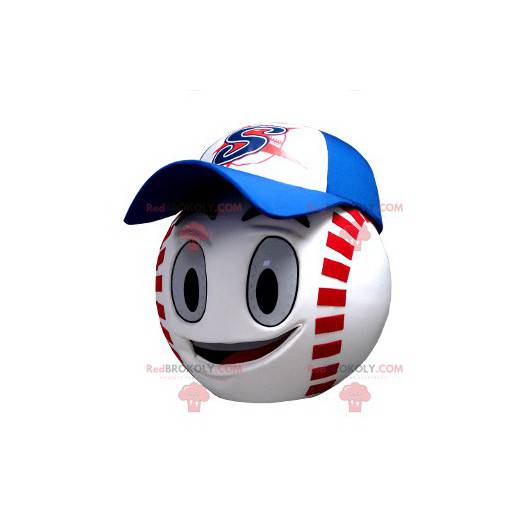 Head mascot in the shape of a giant baseball - Redbrokoly.com