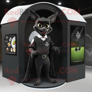 Black Bat mascot costume character dressed with a Polo Tee and Pocket squares