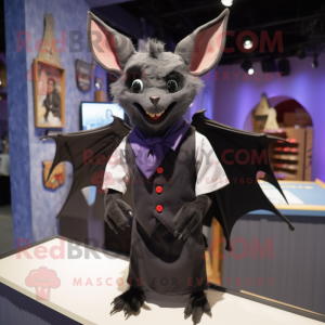 Black Bat mascot costume character dressed with a Polo Tee and Pocket squares