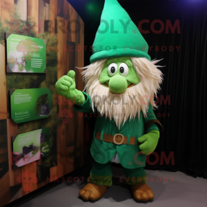 Grønn Wizard maskot drakt...