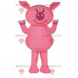 Mascotte de petit cochon rose. Costume de cochon rose. -