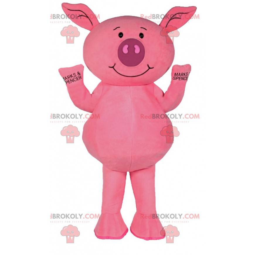 Mascot cerdito rosa. Disfraz de cerdo rosa. - Redbrokoly.com