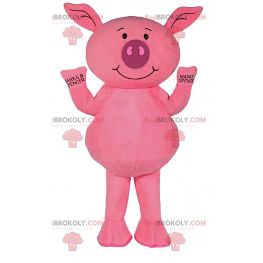 Porquinho rosa mascote. Fato de porco rosa. - Redbrokoly.com