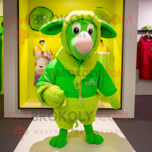 Lime Green Sheep mascotte...