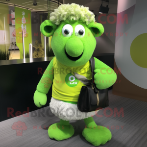 Lime Green Sheep mascotte...