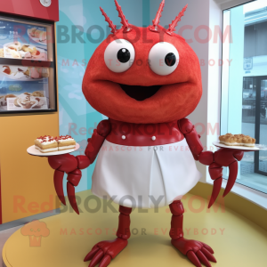 nan Crab Cakes mascot costume character dressed with a Pencil Skirt and Brooches