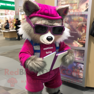 Magenta Raccoon maskot...