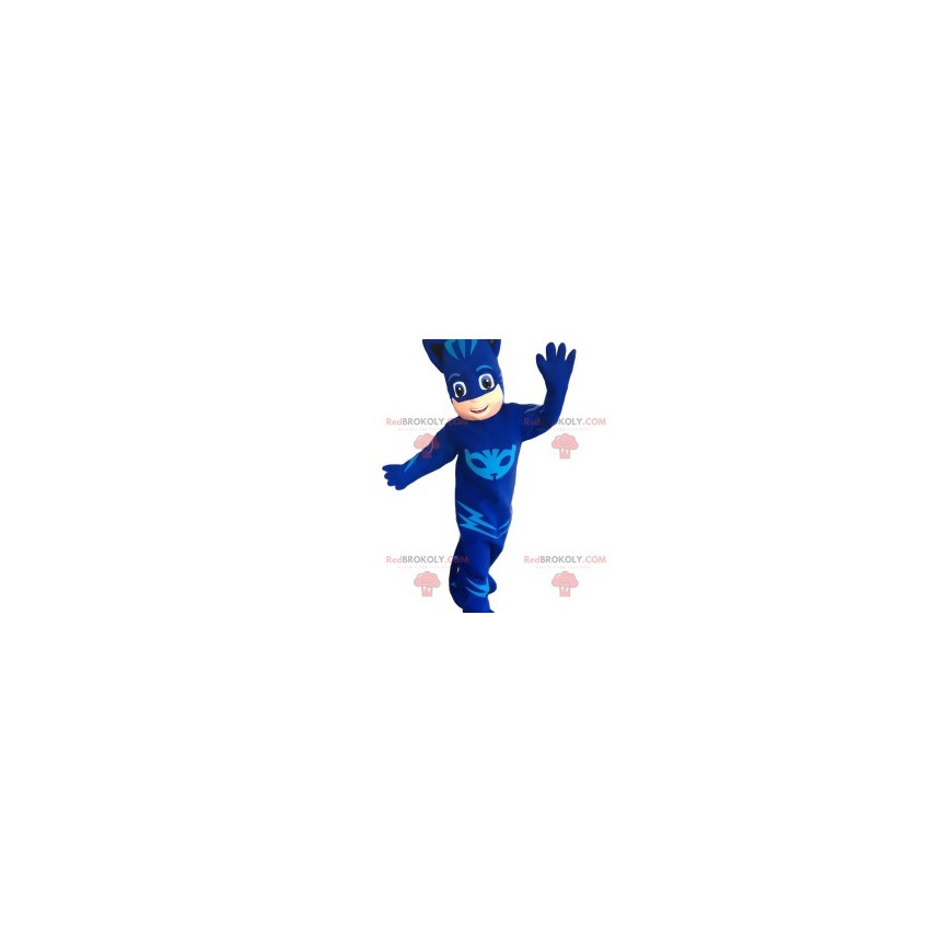 Mascotte de petit héros en lionceau bleu - Redbrokoly.com